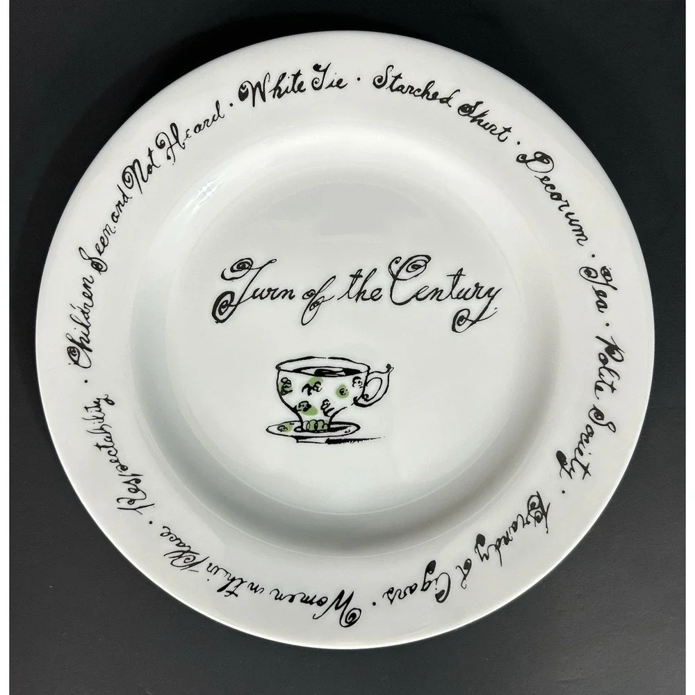 Pottery Barn Millennium Series Decade Salad Dessert Plates Set of 12 Retro
